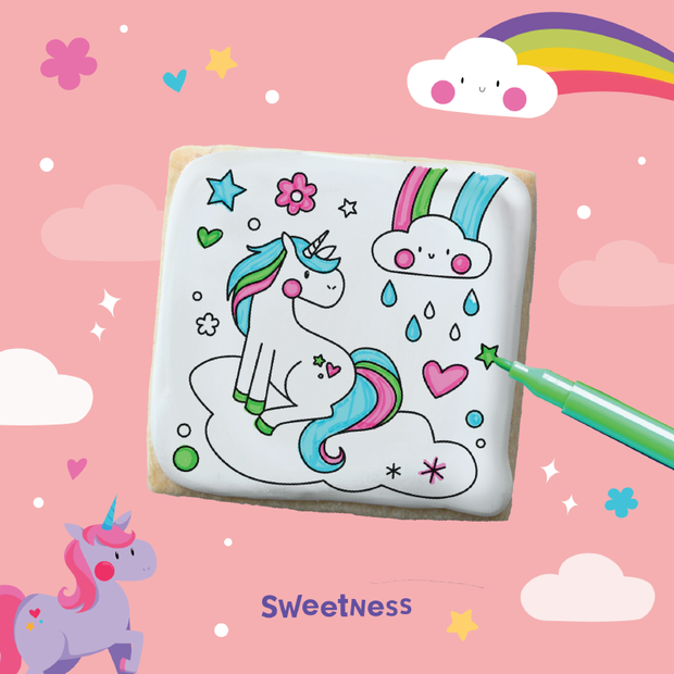 Unicorns 3-Pack Colouring Sugar Cookie Kit